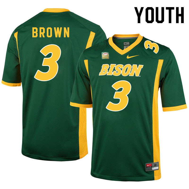Youth #3 Jaxon Brown North Dakota State Bison College Football Jerseys Sale-Green - Click Image to Close
